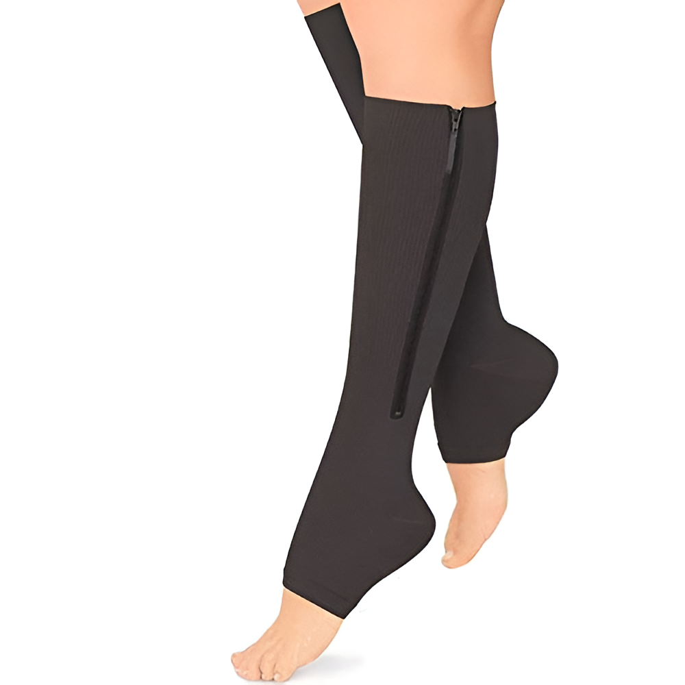 Compression Socks Zippered Support Stockings For Daily Wear 20-30 mmHg
