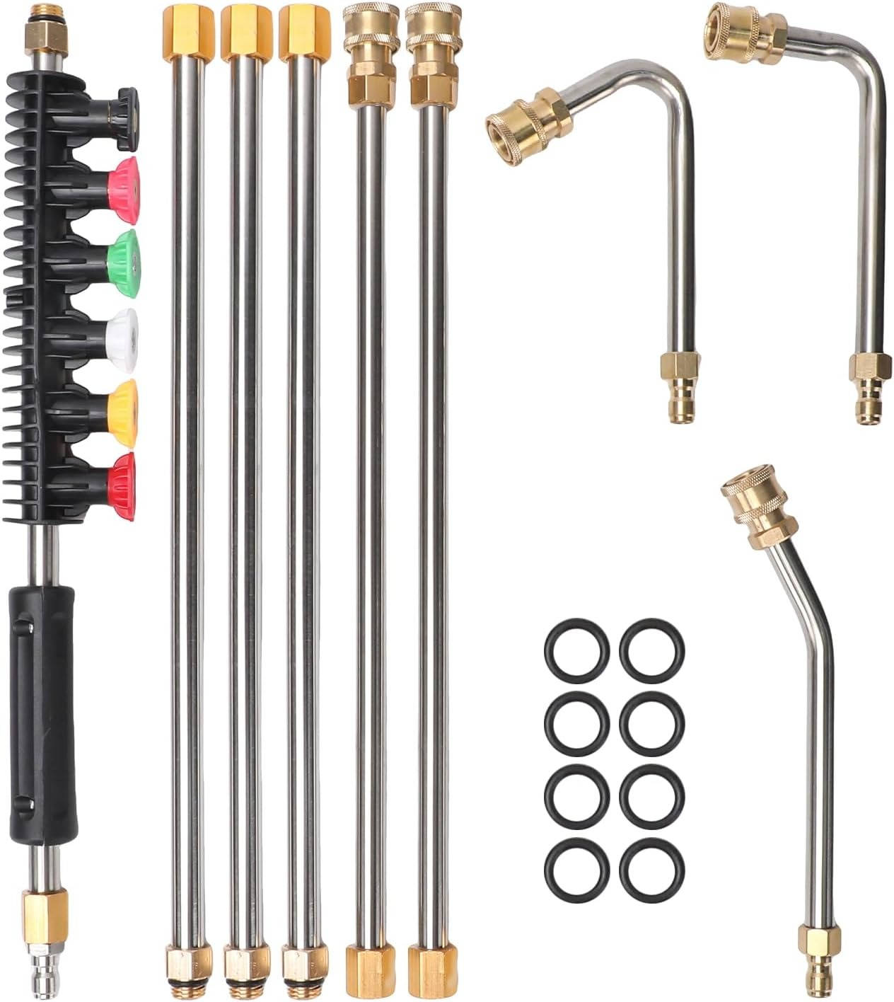 Power Washer Extension Wands 4000 PSI Telescoping For Gutter, Roof, Wall Cleaning