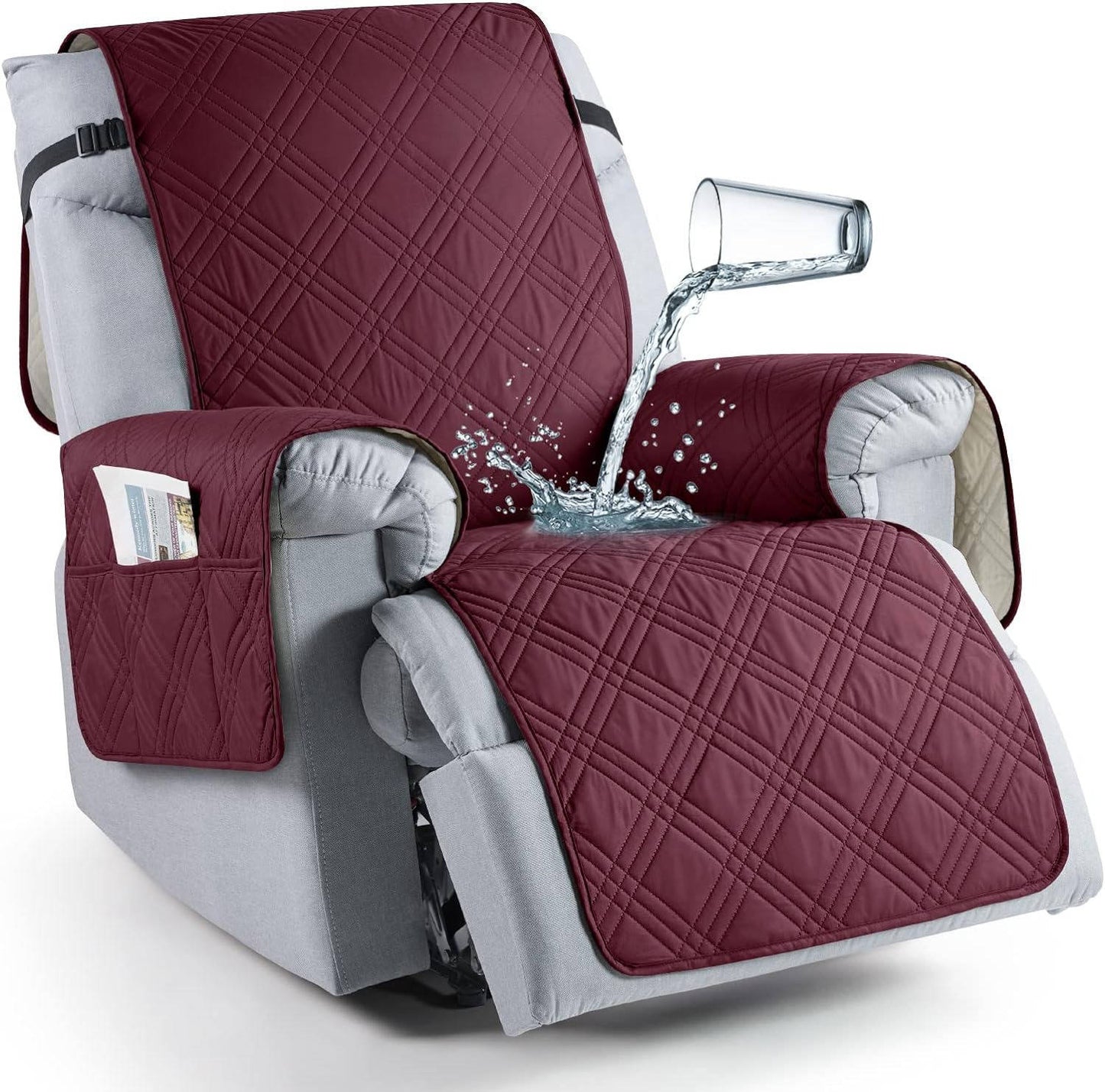 Recliner Chair Covers Waterproof Slipcover Furniture Protector For Pets And Kids