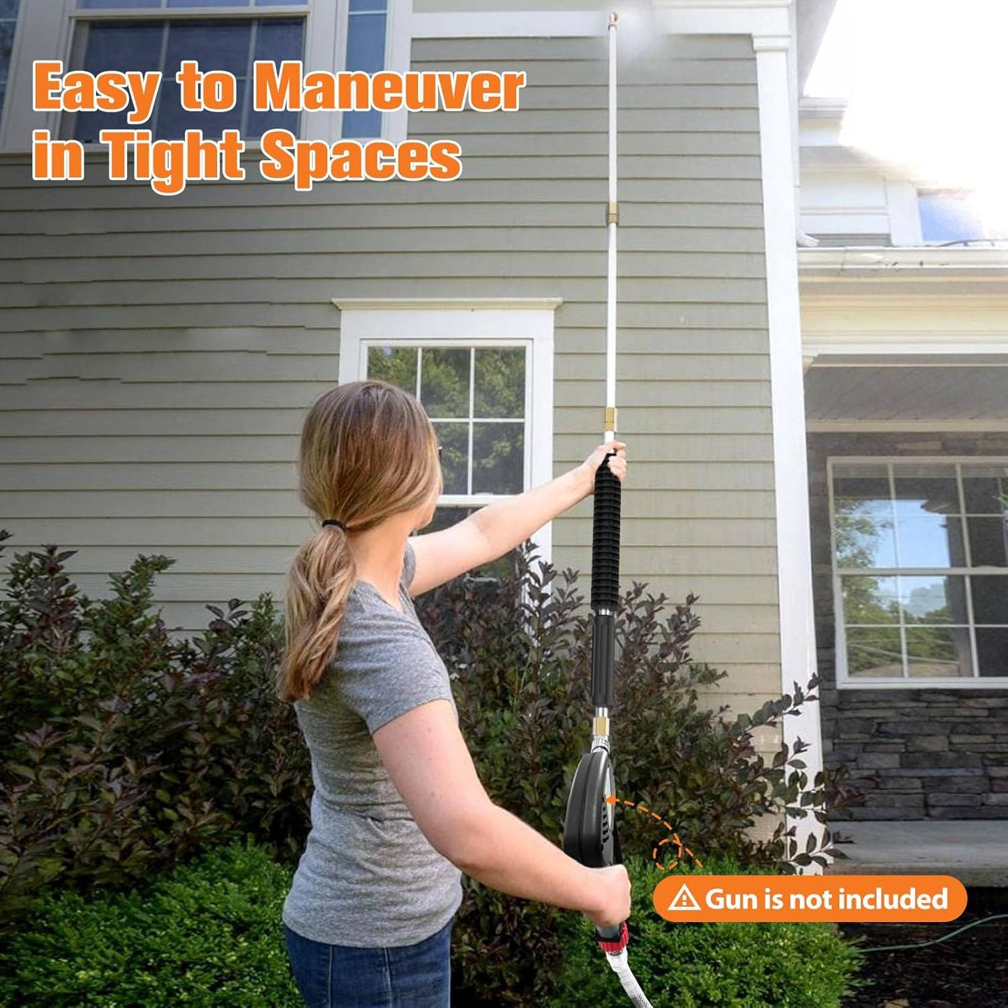 Power Washer Extension Wands 4000 PSI Telescoping For Gutter, Roof, Wall Cleaning