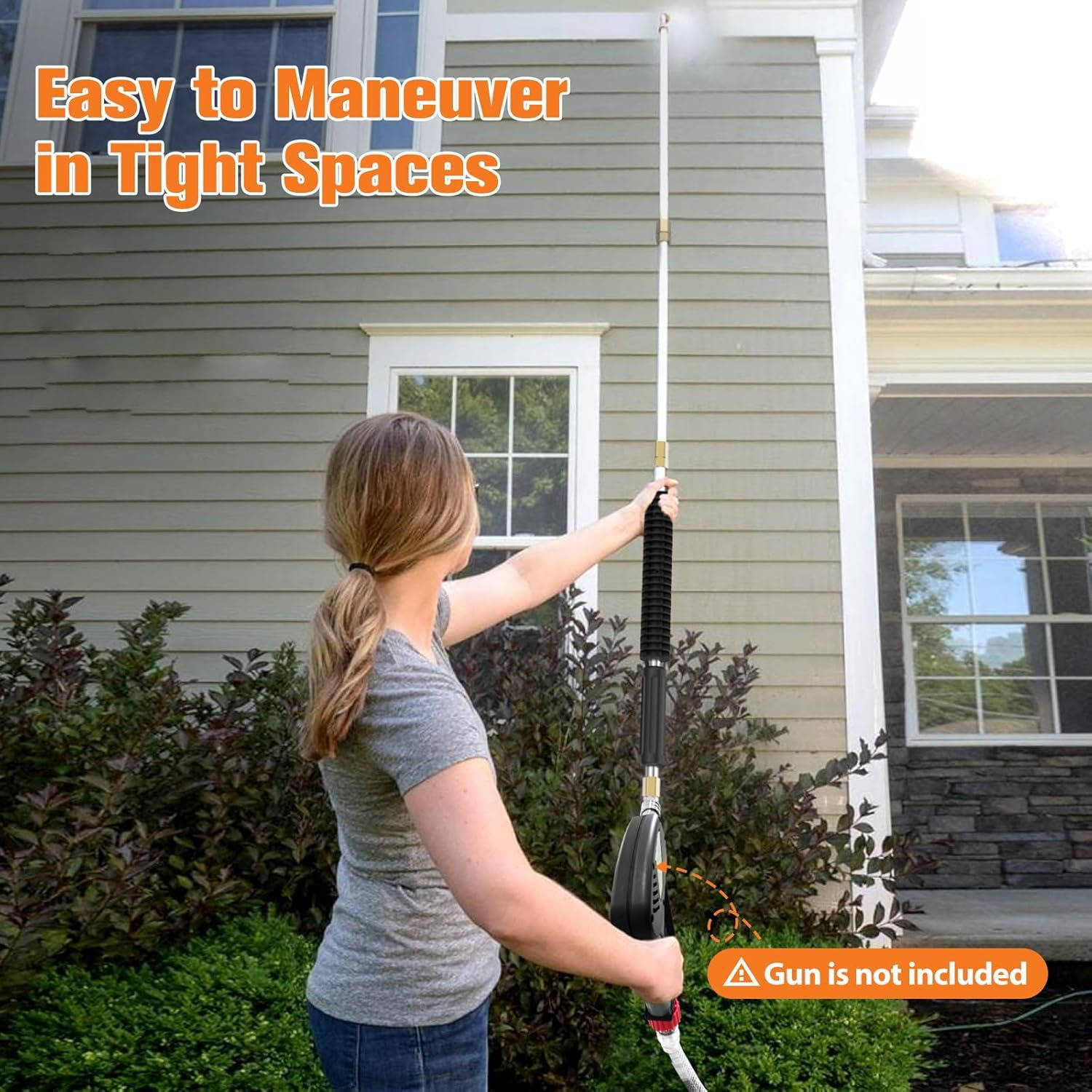 Power Washer Extension Wands 4000 PSI Telescoping For Gutter, Roof, Wall Cleaning