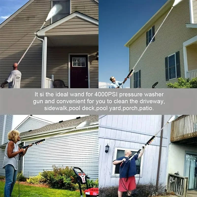 Power Washer Extension Wands 4000 PSI Telescoping For Gutter, Roof, Wall Cleaning
