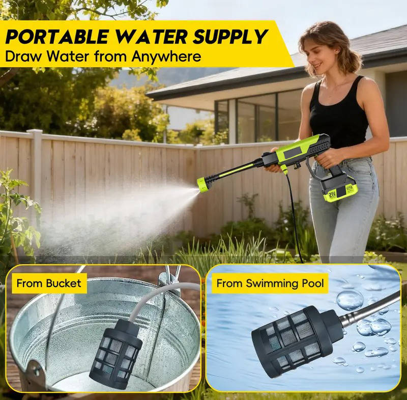 Cordless Pressure Washer For Car Washing, Home Cleaning And Garden Watering