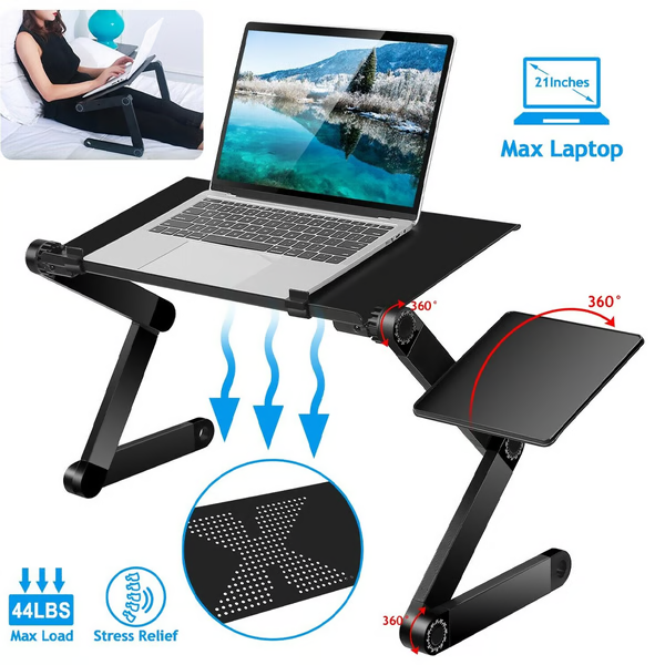 Laptop Stand For Desk With Adjustable Height And Cooling Vent