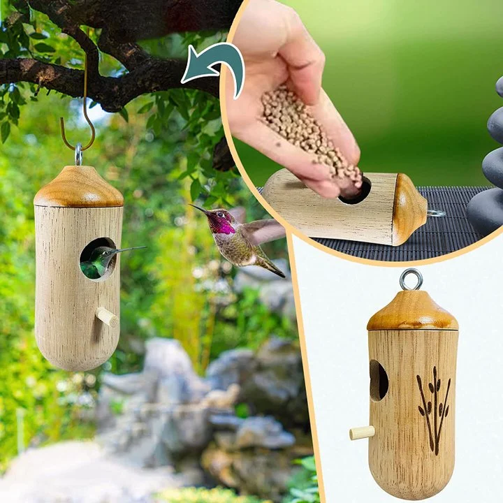 Wooden Hummingbird House Nesting Box For Garden Nature Lovers