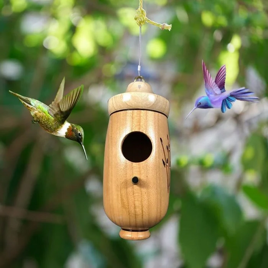 Wooden Hummingbird House Nesting Box For Garden Nature Lovers
