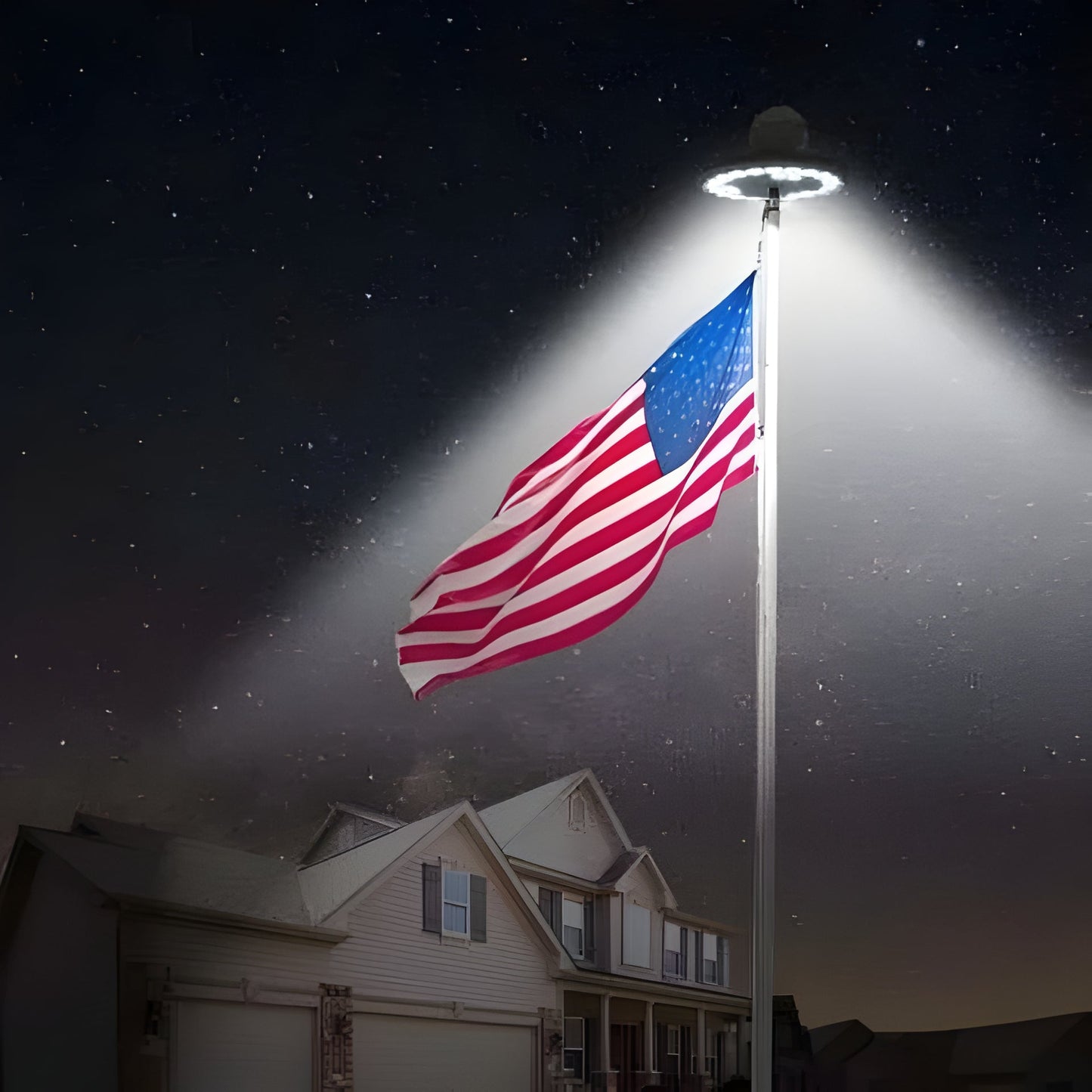 Flagpole Solar LED Lights For Outdoor All-Night Illumination
