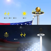 Flagpole Solar LED Lights For Outdoor All-Night Illumination