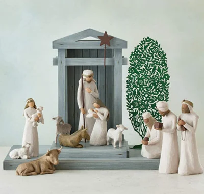 Nativity Set 20-Piece Christmas Figurine Collection With Stable