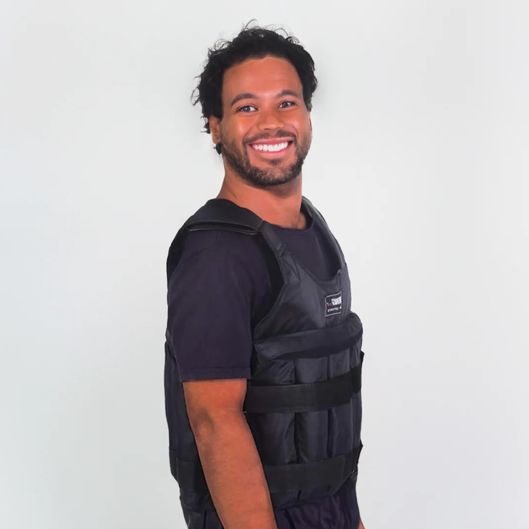 Weighted Vest 110 Pound Adjustable For Strength And Cardio With Removable Plates