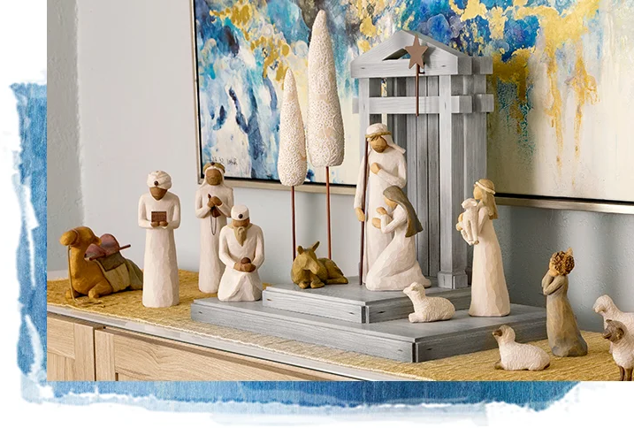 Nativity Set 20-Piece Christmas Figurine Collection With Stable