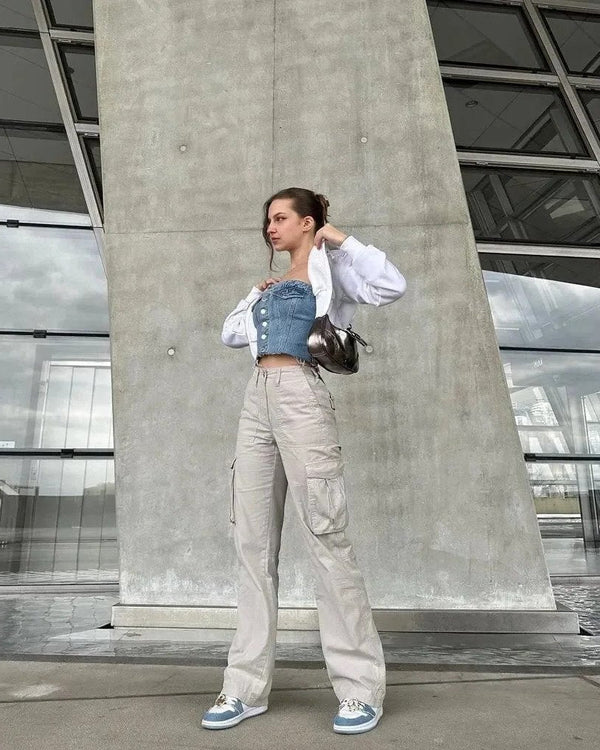 Cargo Pants Straight Fit With Adjustable Waist And Ankle Cuffs