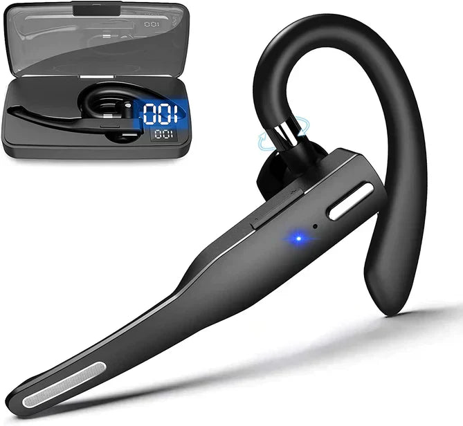 Bluetooth Headset Earpiece Dual-Mic Noise-Cancelling For Truckers 5.1