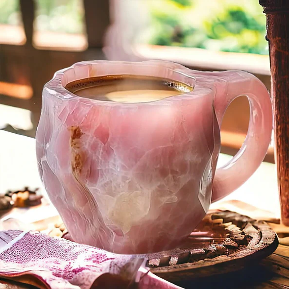 Coffee Mugs New Mineral Crystal Glazed Ceramic Stackable 12 Oz Set