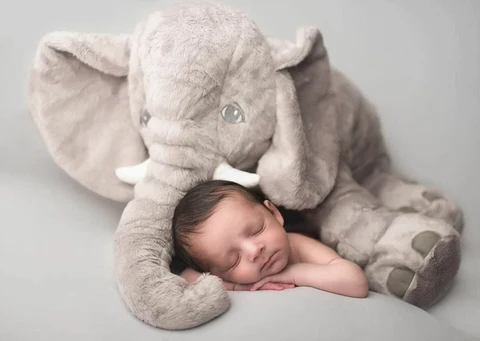 Cuddle Pillow Baby Elephant Plush For Nursery And Toddler Sleep