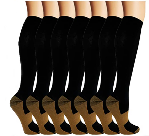 Compression Socks Copper-Infused, 7 Pairs For Men And Women Workout Recovery