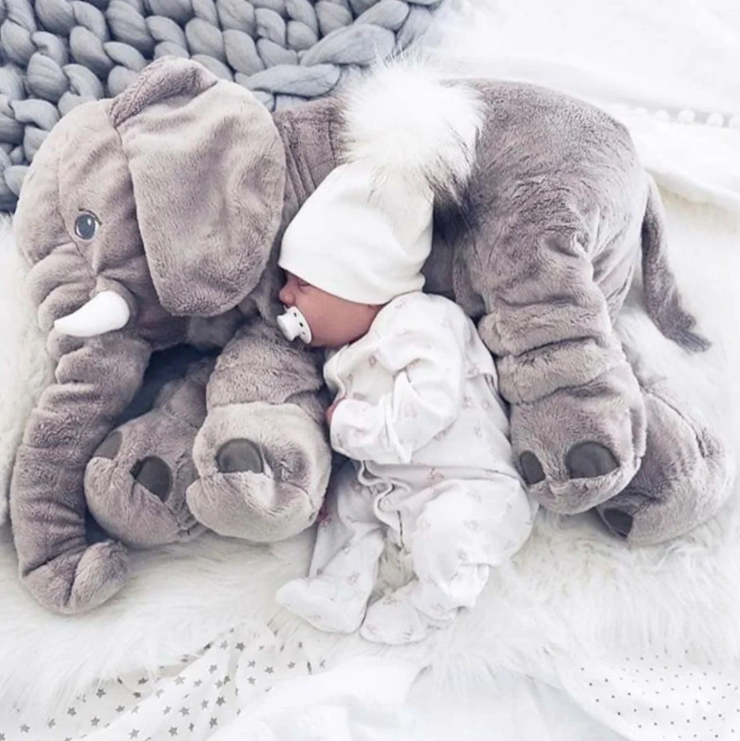 Cuddle Pillow Baby Elephant Plush For Nursery And Toddler Sleep