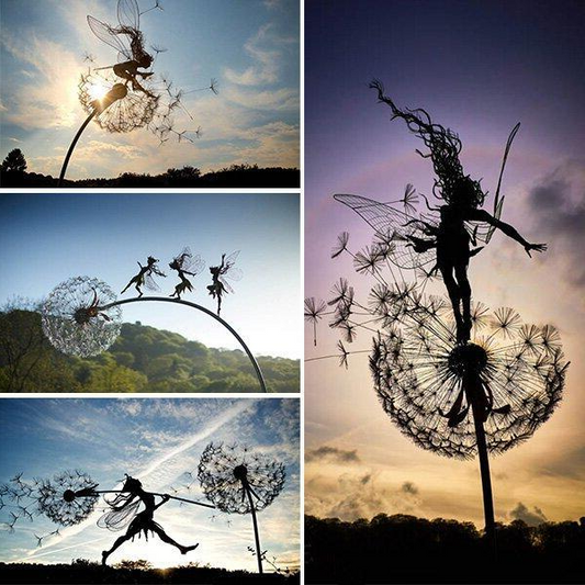 Garden Decoration Naughty Dancing Spirits Wonderland Outdoor Yard Statue