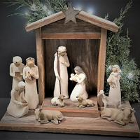 Nativity Set 20-Piece Christmas Figurine Collection With Stable