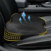 Car Seat Cushion For Shorter Drivers With Adjustable Height And Lumbar Support