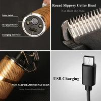 Hair Clippers Cordless Gold Set For Men Professional Grooming Kit