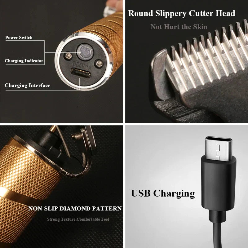 Hair Clippers Cordless Gold Set For Men Professional Grooming Kit