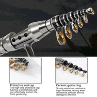 Telescopic Fishing Rod And Reel Combo Carbon Fiber Saltwater Freshwater