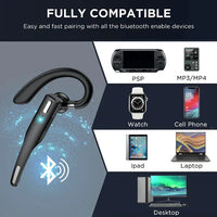 Bluetooth Headset Earpiece Dual-Mic Noise-Cancelling For Truckers 5.1