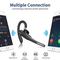 Bluetooth Headset Earpiece Dual-Mic Noise-Cancelling For Truckers 5.1