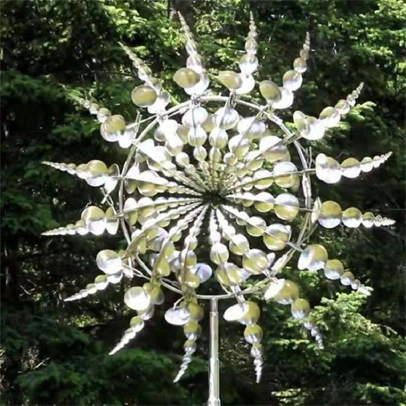 Kinetic Metal Windmill Garden Spinners New Anti-Rust Magical Outdoor Decor