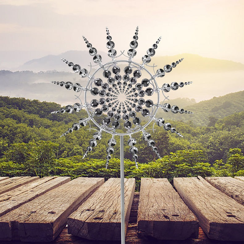 Kinetic Metal Windmill Garden Spinners New Anti-Rust Magical Outdoor Decor