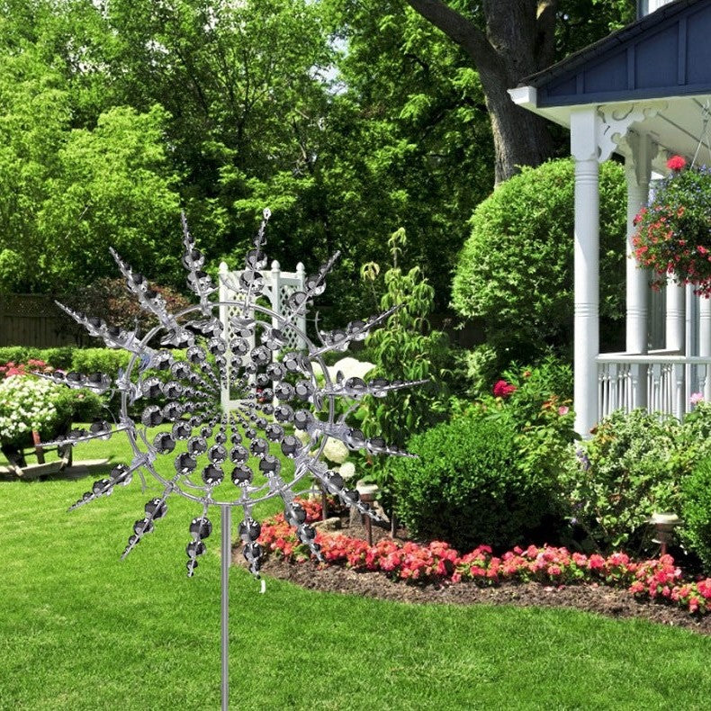 Kinetic Metal Windmill Garden Spinners New Anti-Rust Magical Outdoor Decor
