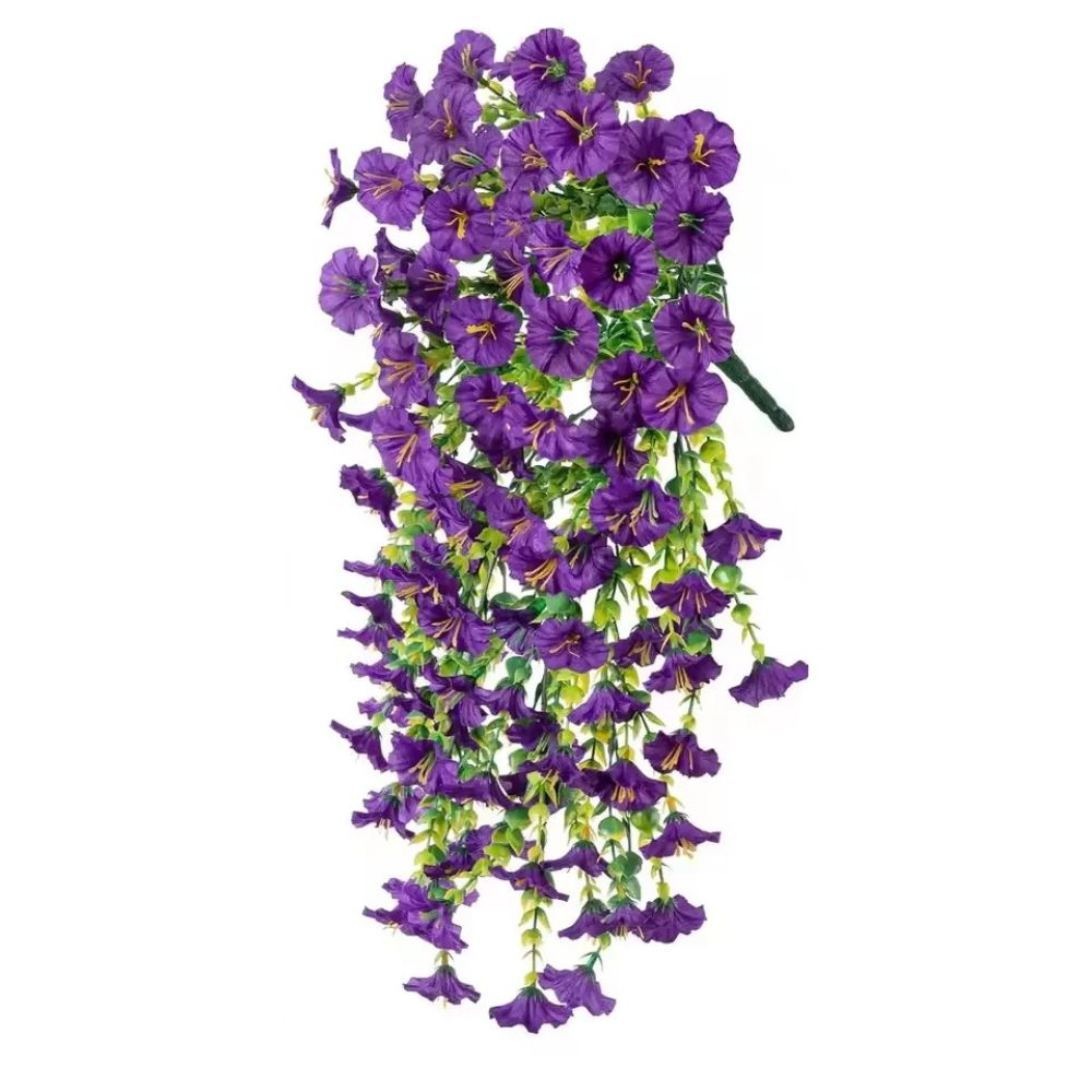 Artificial Morning Glory Hanging Flower Garland UV Resistant Outdoor Decor